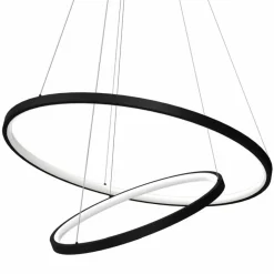 Sklep Kaja Czarna lampa wisząca LED, dwie obręcze ML7942 ROTONDA | Kaja Best Sale