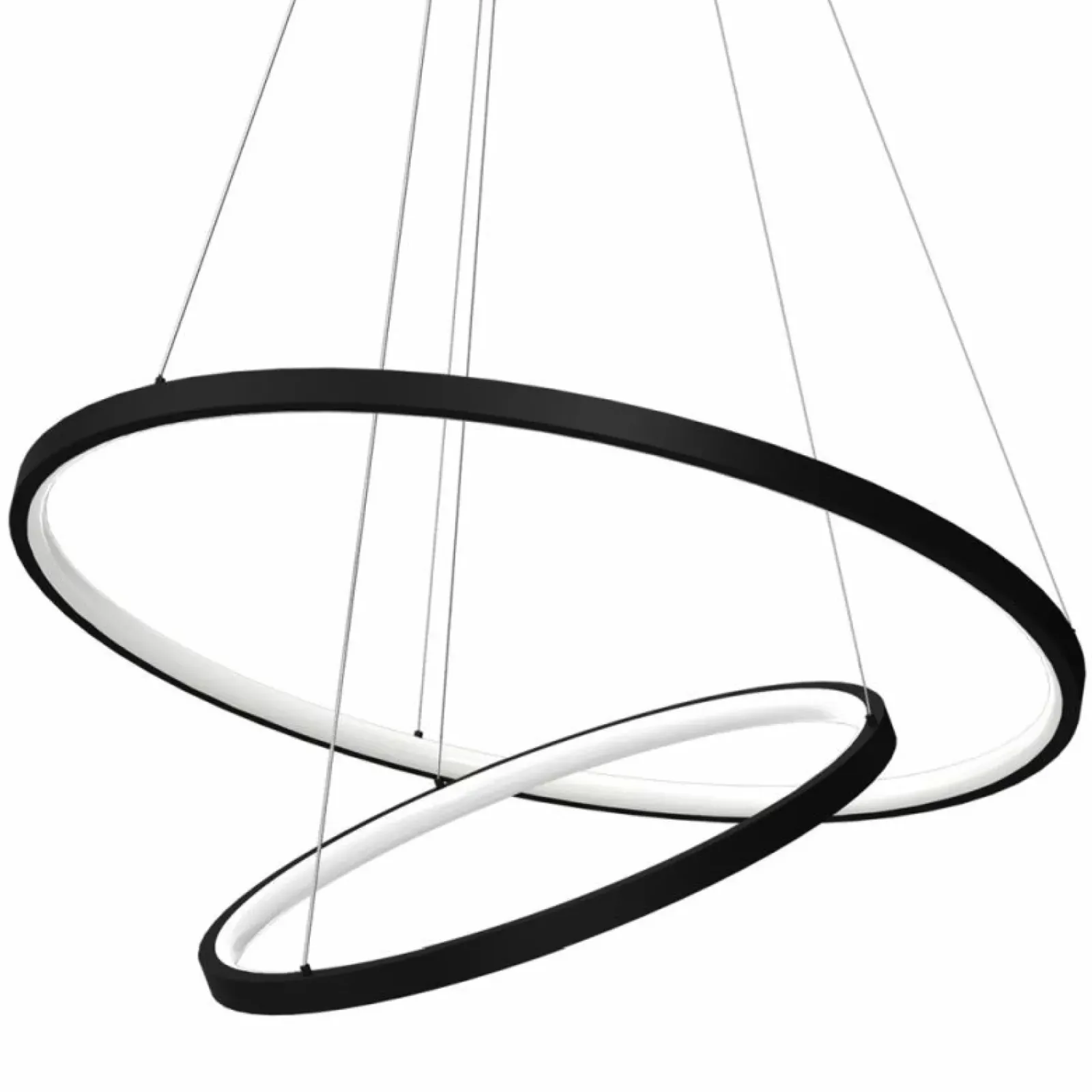 Sklep Kaja Czarna lampa wisząca LED, dwie obręcze ML7942 ROTONDA | Kaja Best Sale