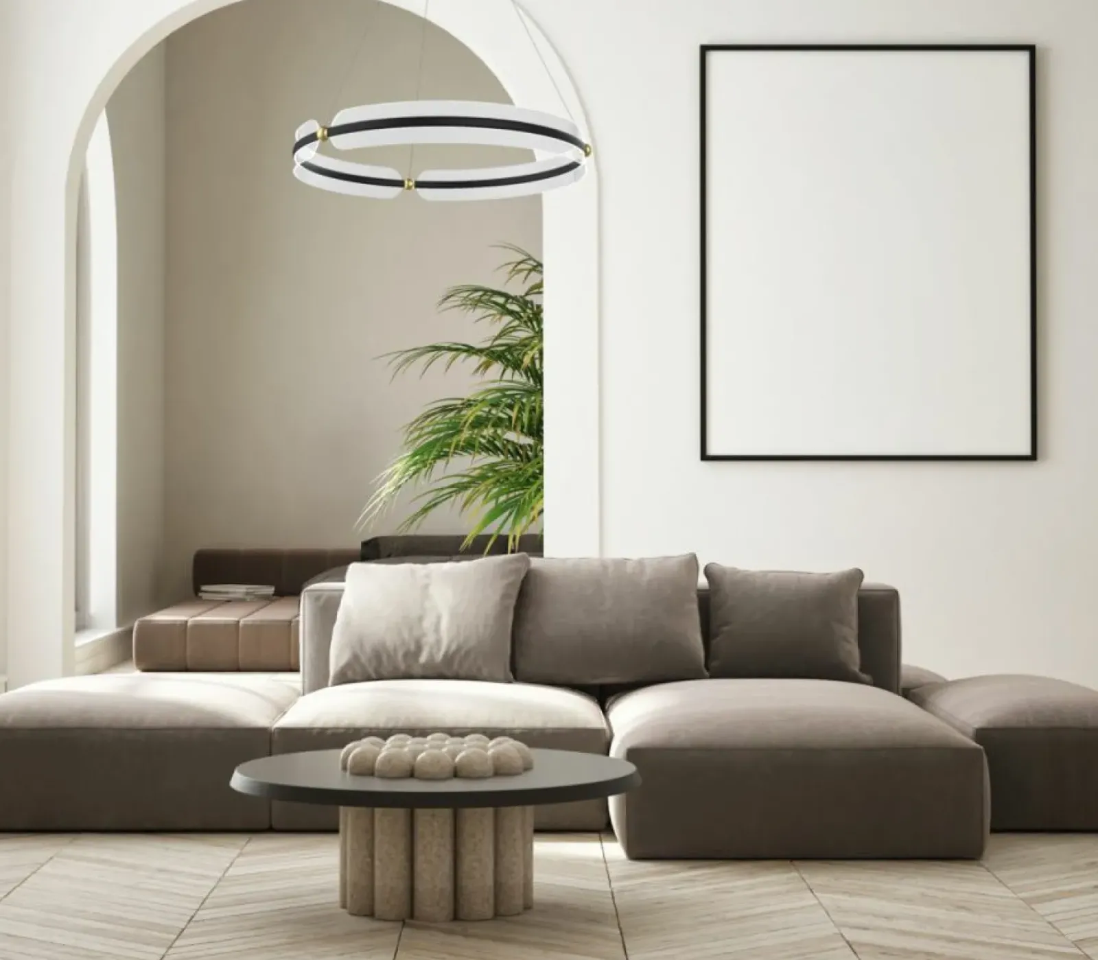Sklep Kaja Czarna lampa wisząca LED koło PND-62738-53W-3K-BK-GD FARIS | Kaja Outlet