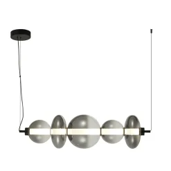 Sklep Kaja Czarna lampa wisząca LED nad stół PND-24352-40W-BK-SG SONTE | Kaja Fashion