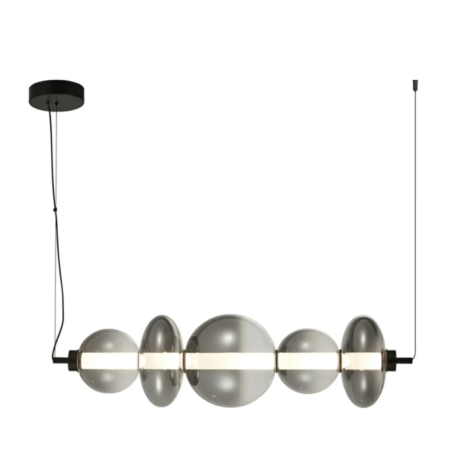 Sklep Kaja Czarna lampa wisząca LED nad stół PND-24352-40W-BK-SG SONTE | Kaja Fashion