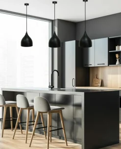 Sklep Kaja Czarna lampa wisząca metalowa LEDEA 50101268 YSTAD | Kaja Oświetlenie Outlet