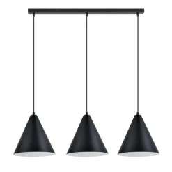 Sklep Kaja Czarna lampa wisząca na listwie, trzy klosze 1270/3 z serii REBEL Sale