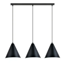Sklep Kaja Czarna lampa wisząca na listwie, trzy klosze 1270/3 z serii REBEL Sale