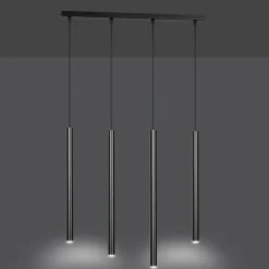 Sklep Kaja Czarna lampa wisząca na listwie z gwintami G9 552/4 | Kaja Oświetlenie czarny Hot