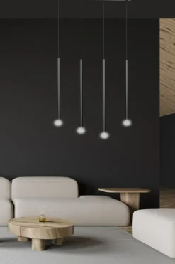 Sklep Kaja Czarna lampa wisząca na listwie z gwintami G9 552/4 | Kaja Oświetlenie czarny Hot