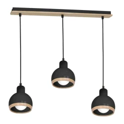 Sklep Kaja Czarna lampa wisząca na listwie, nad stół MLP7046 z serii OVAL | Kaja Oświetleni czarny Outlet