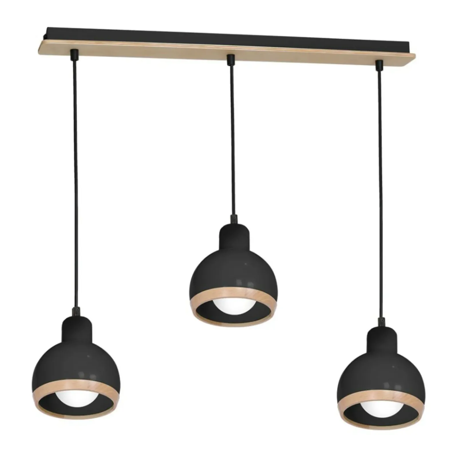 Sklep Kaja Czarna lampa wisząca na listwie, nad stół MLP7046 z serii OVAL | Kaja Oświetleni czarny Outlet