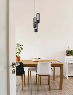 Sklep Kaja Czarna lampa wisząca na okrągłej podsufitce K-4932 | Kaja Oświetlenie czarny Best Sale