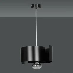 Sklep Kaja Czarna lampa wisząca na ozdobną żarówkę 284/1 VIXON | Kaja Oświetlenie Fashion