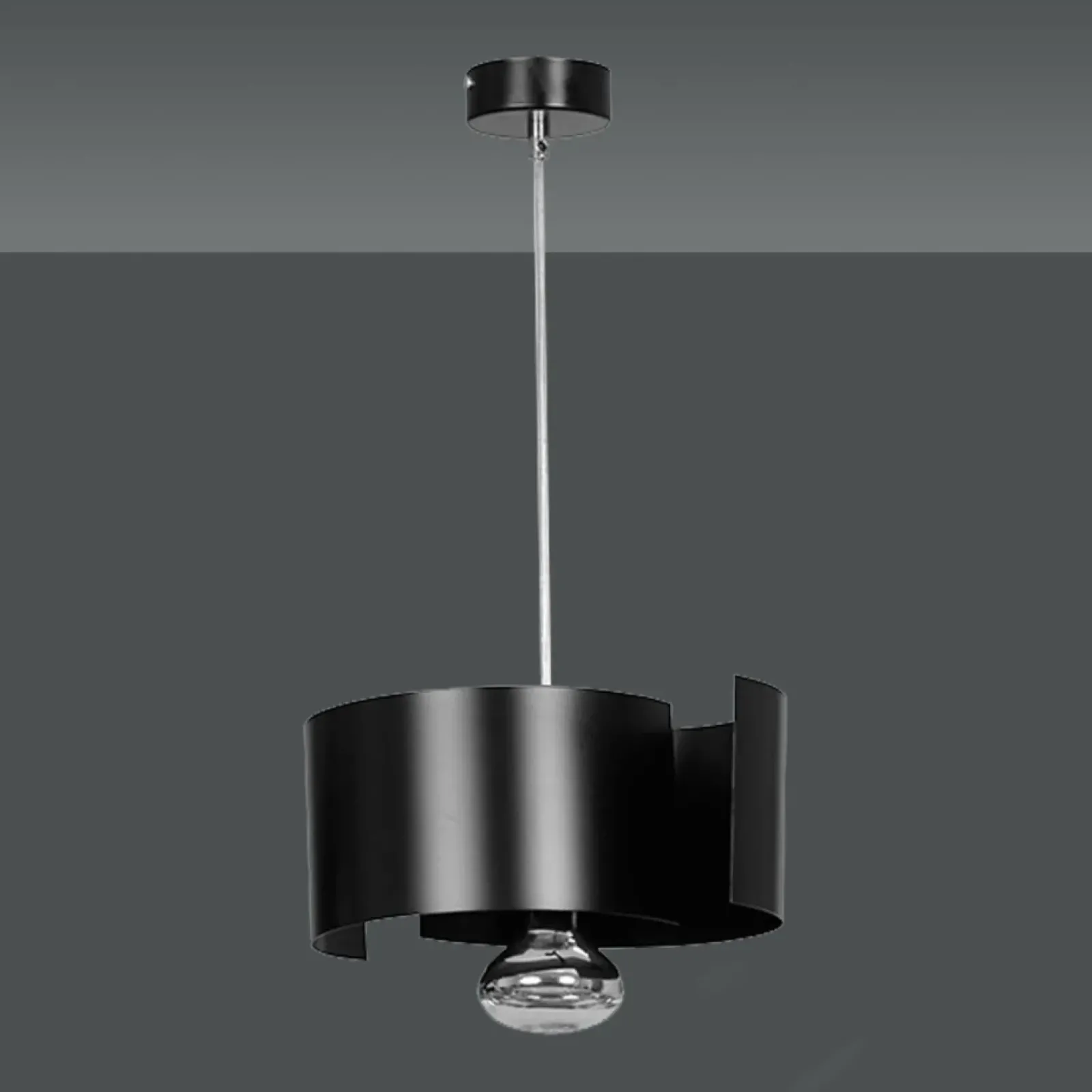 Sklep Kaja Czarna lampa wisząca na ozdobną żarówkę 284/1 VIXON | Kaja Oświetlenie Fashion