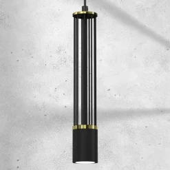 Sklep Kaja Czarna lampa wisząca, nowoczesna tuba MLP8409 z serii ESTILO | Kaja Oświetlenie Cheap