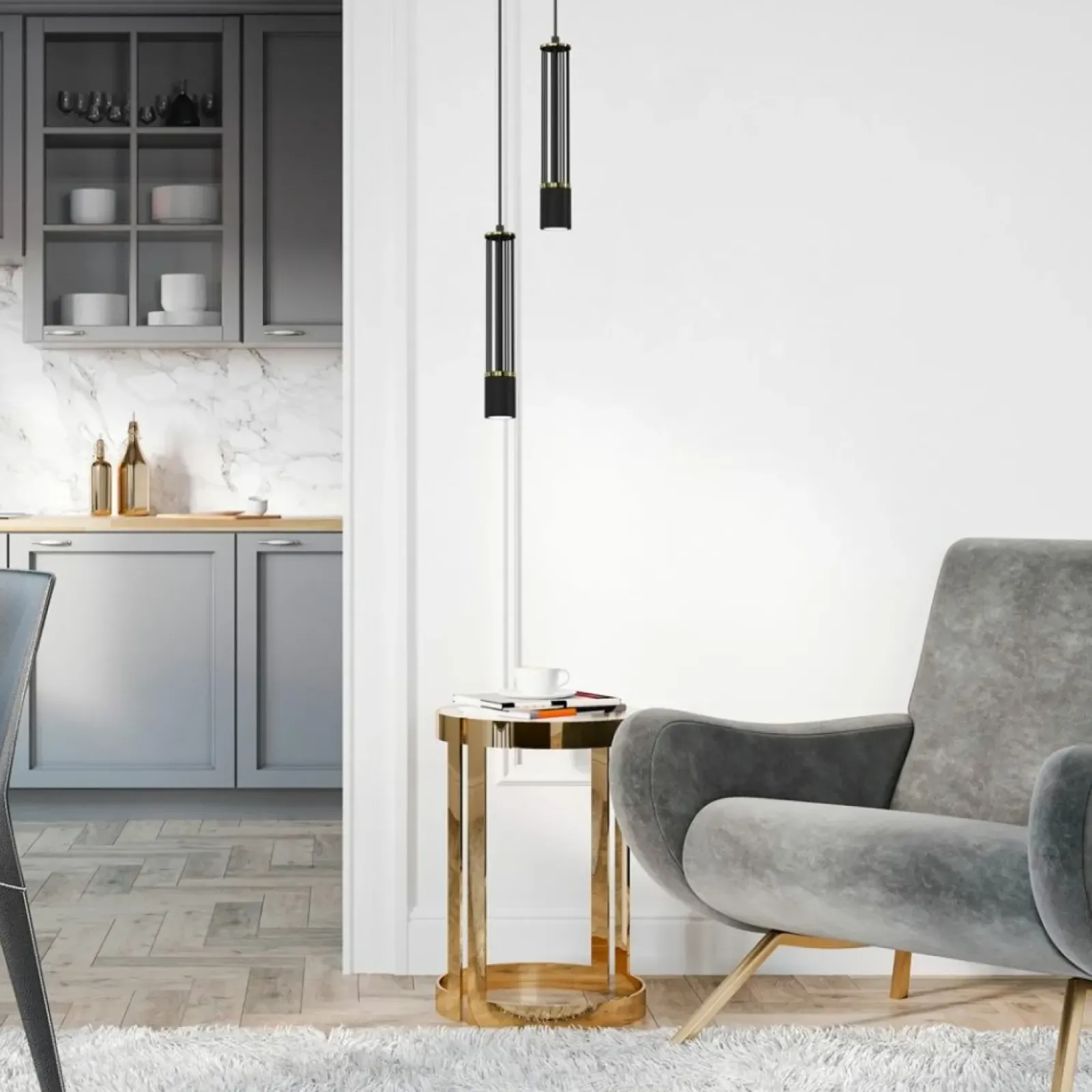 Sklep Kaja Czarna lampa wisząca, nowoczesna tuba MLP8409 z serii ESTILO | Kaja Oświetlenie Cheap