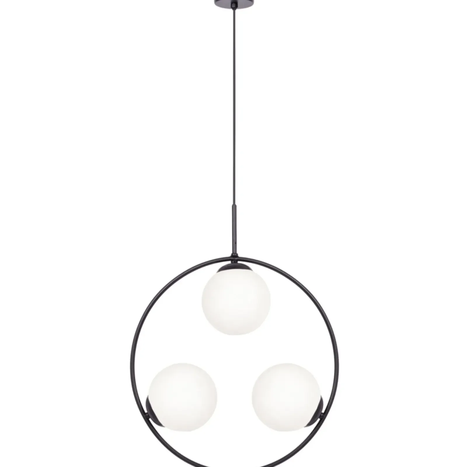Sklep Kaja Czarna lampa wisząca, pionowy okrąg z kloszami K-5103 z serii PARVA Best