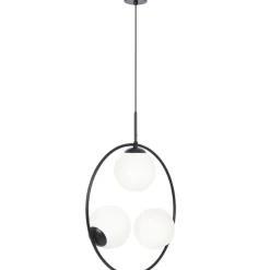 Sklep Kaja Czarna lampa wisząca, pionowy okrąg z kloszami K-5103 z serii PARVA Best