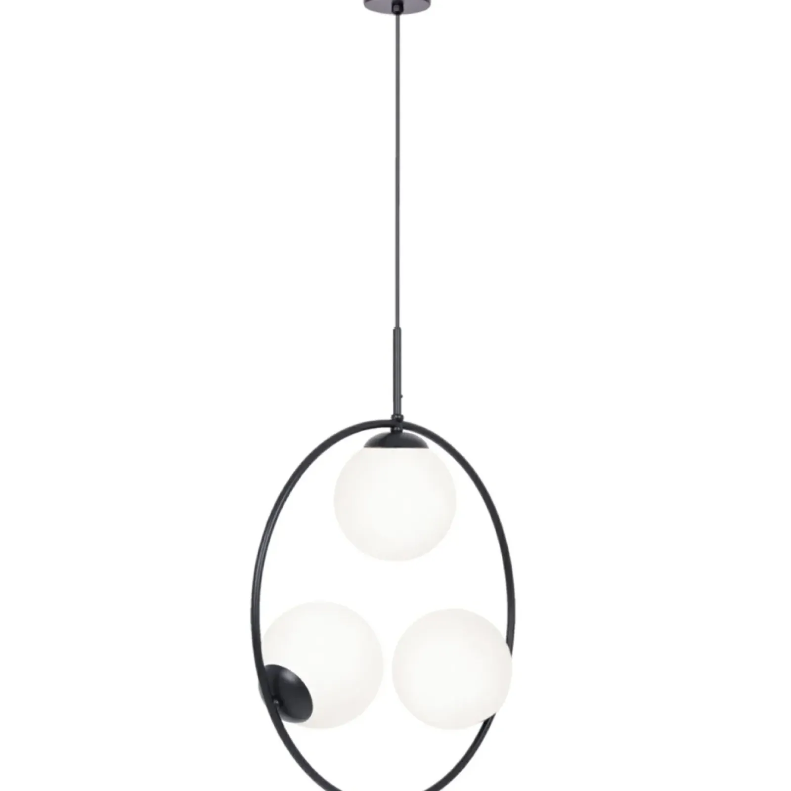 Sklep Kaja Czarna lampa wisząca, pionowy okrąg z kloszami K-5103 z serii PARVA Best
