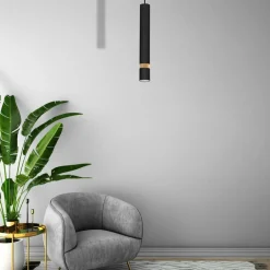 Sklep Kaja Czarna lampa wisząca, pojedyncza tuba MLP6305 z serii JOKER | Kaja Oświetlenie Sale