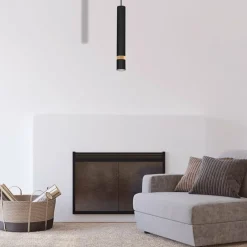 Sklep Kaja Czarna lampa wisząca, pojedyncza tuba MLP6305 z serii JOKER | Kaja Oświetlenie Sale