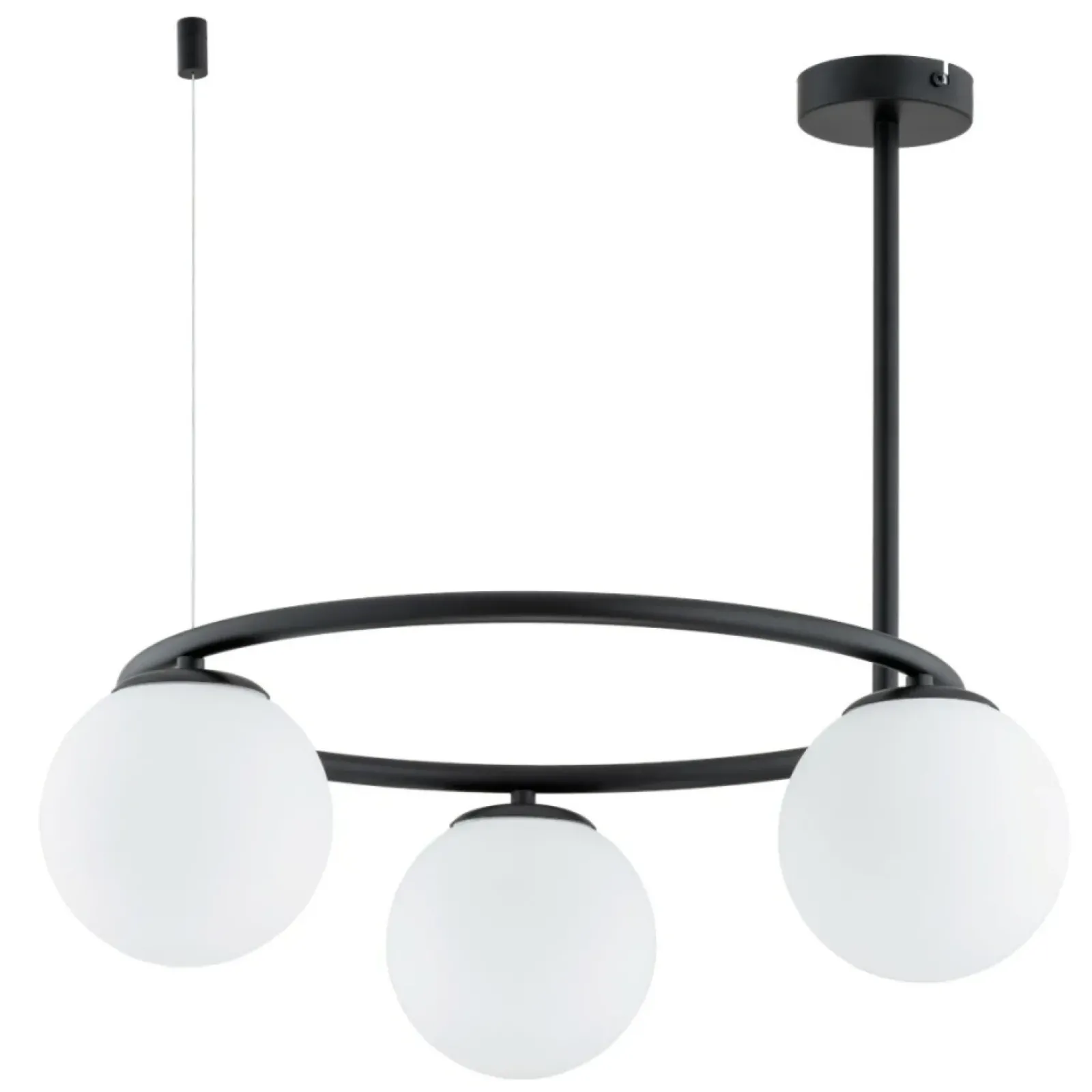 Sklep Kaja Czarna lampa wisząca, poziomy okrąg z kloszami AL 62426 z serii RINGO Fashion