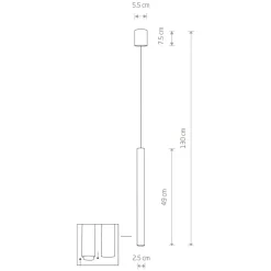 Sklep Kaja Czarna lampa wisząca w kształcie tuby na G9 8797 | Kaja Oświetlenie czarny Discount