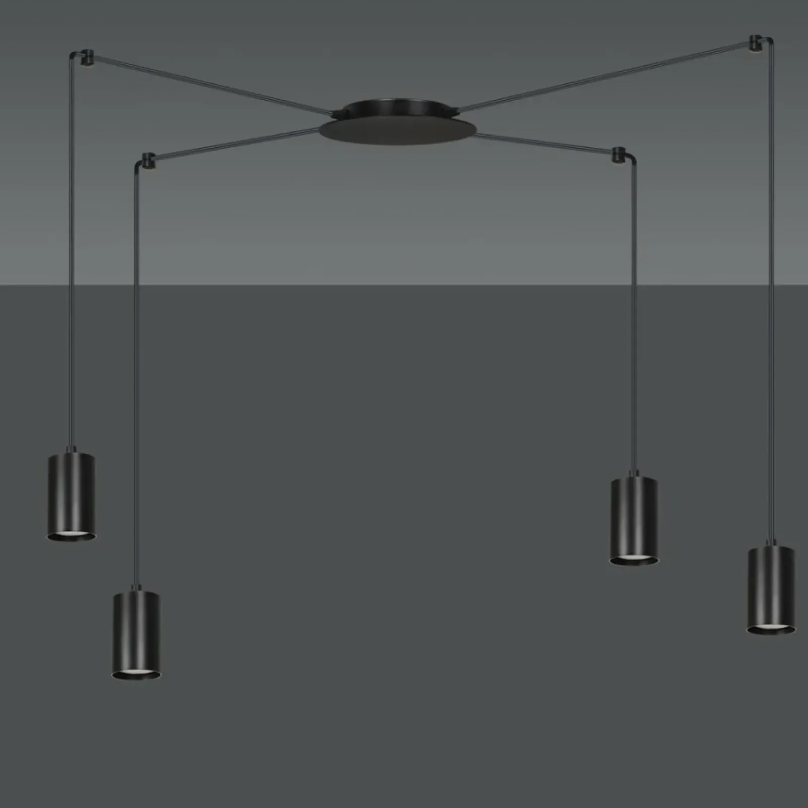 Sklep Kaja Czarna lampa wisząca w stylu industrialnym 524/4 | Kaja Oświetlenie czarny Cheap