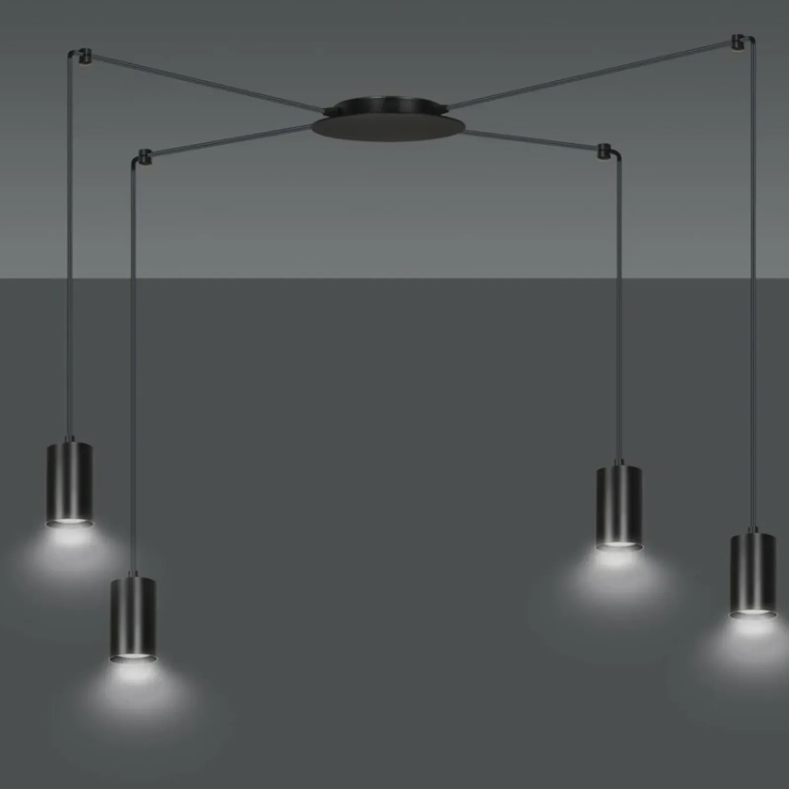 Sklep Kaja Czarna lampa wisząca w stylu industrialnym 524/4 | Kaja Oświetlenie czarny Cheap