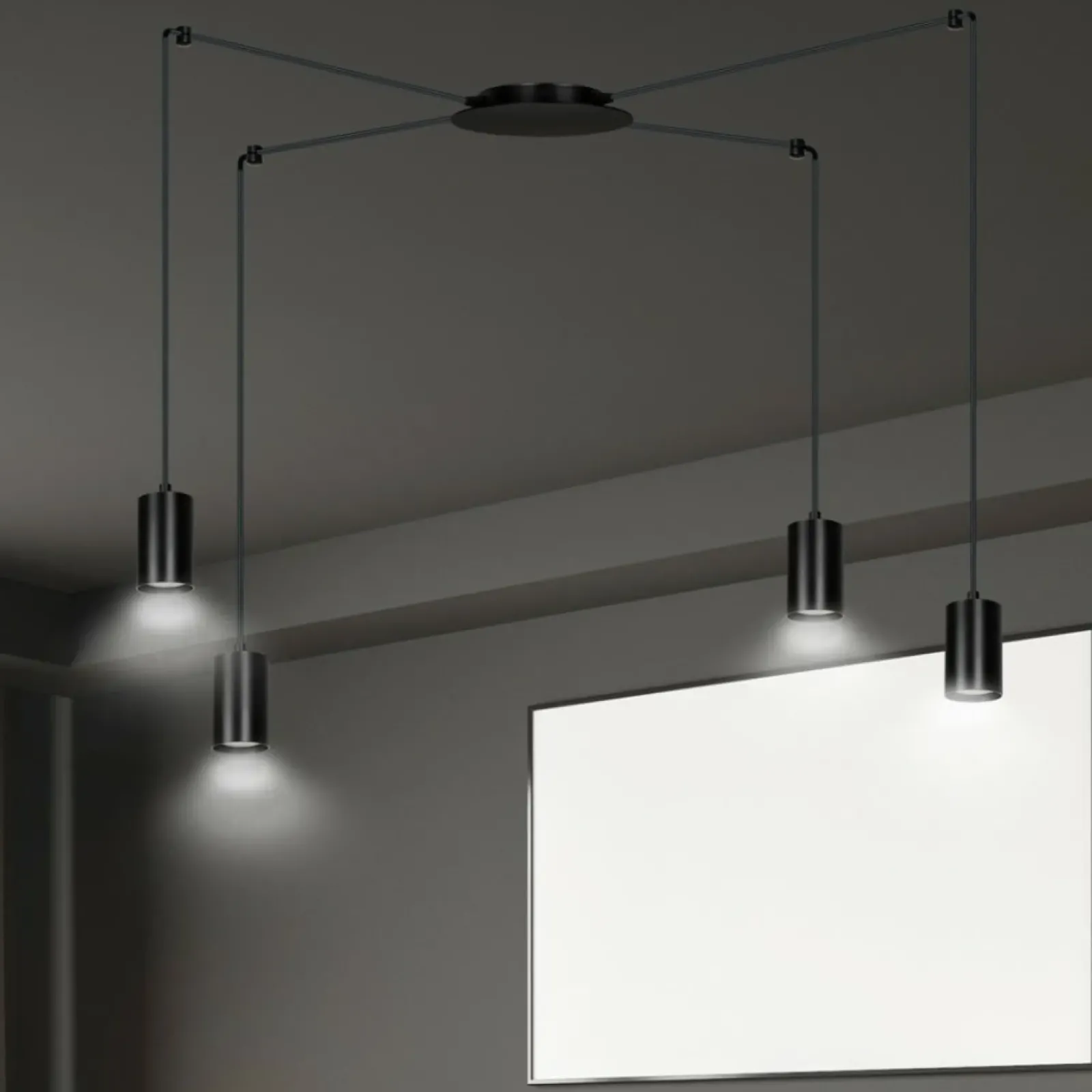 Sklep Kaja Czarna lampa wisząca w stylu industrialnym 524/4 | Kaja Oświetlenie czarny Cheap