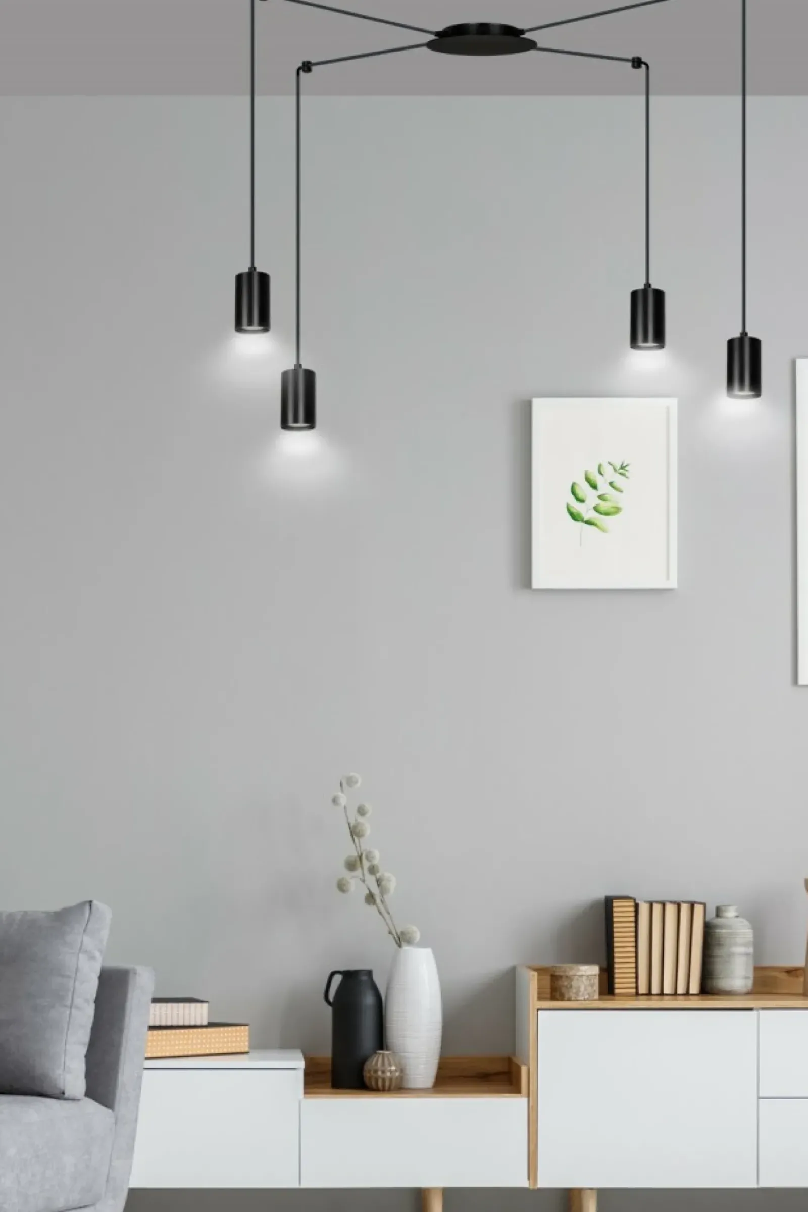 Sklep Kaja Czarna lampa wisząca w stylu industrialnym 524/4 | Kaja Oświetlenie czarny Cheap