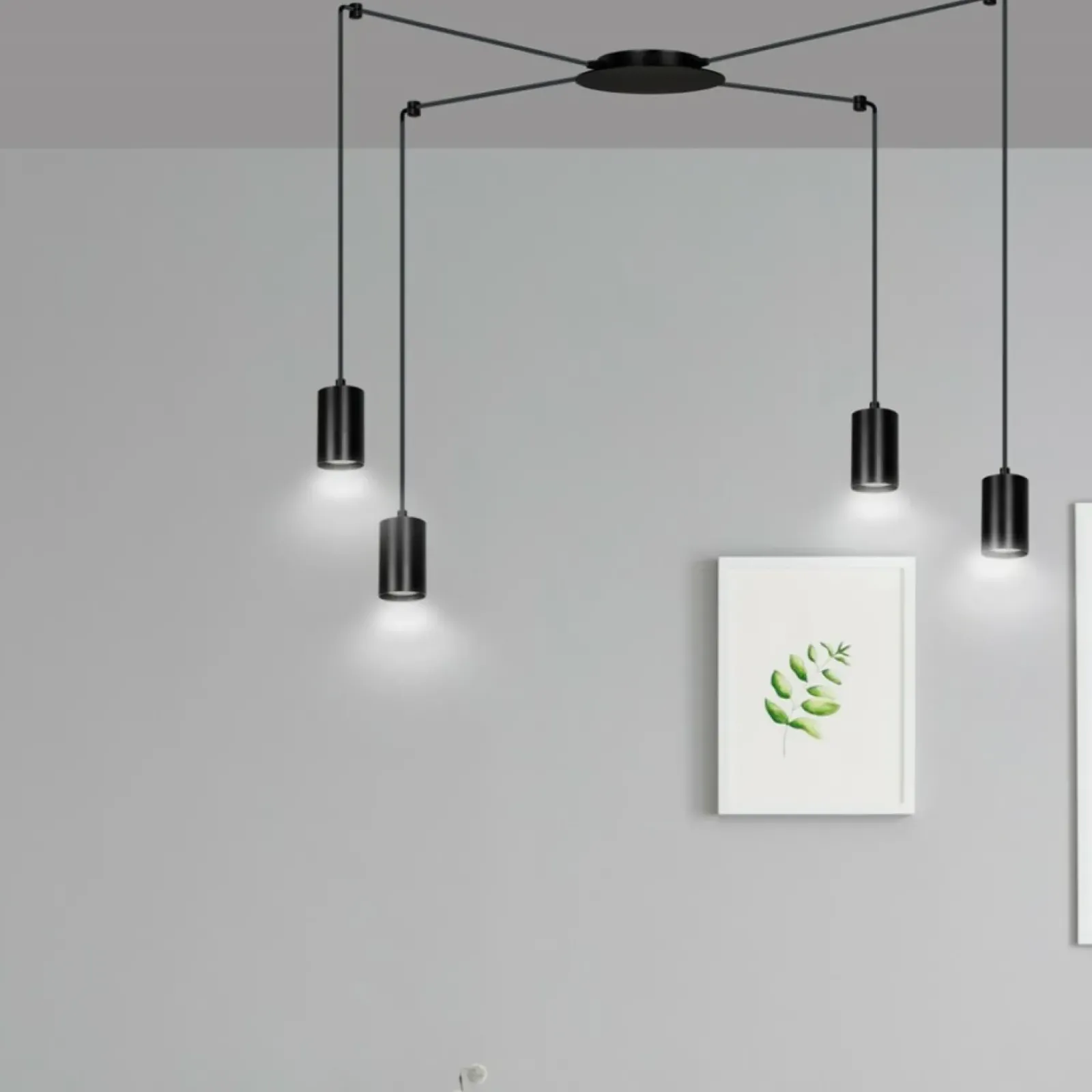 Sklep Kaja Czarna lampa wisząca w stylu industrialnym 524/4 | Kaja Oświetlenie czarny Cheap