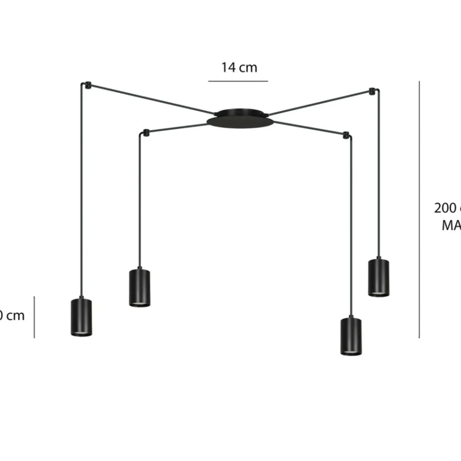 Sklep Kaja Czarna lampa wisząca w stylu industrialnym 524/4 | Kaja Oświetlenie czarny Cheap