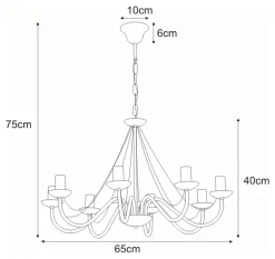 Sklep Kaja Czarna lampa wisząca w stylu rustykalnym K-3992 BARTEZ | Kaja* Randole Tradycyjne|Żyrandole W Formie Świeczników