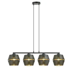 Sklep Kaja Czarna lampa wisząca z ażurowymi abażurami 1185/4 z serii MALIA | Kaja czarny Outlet