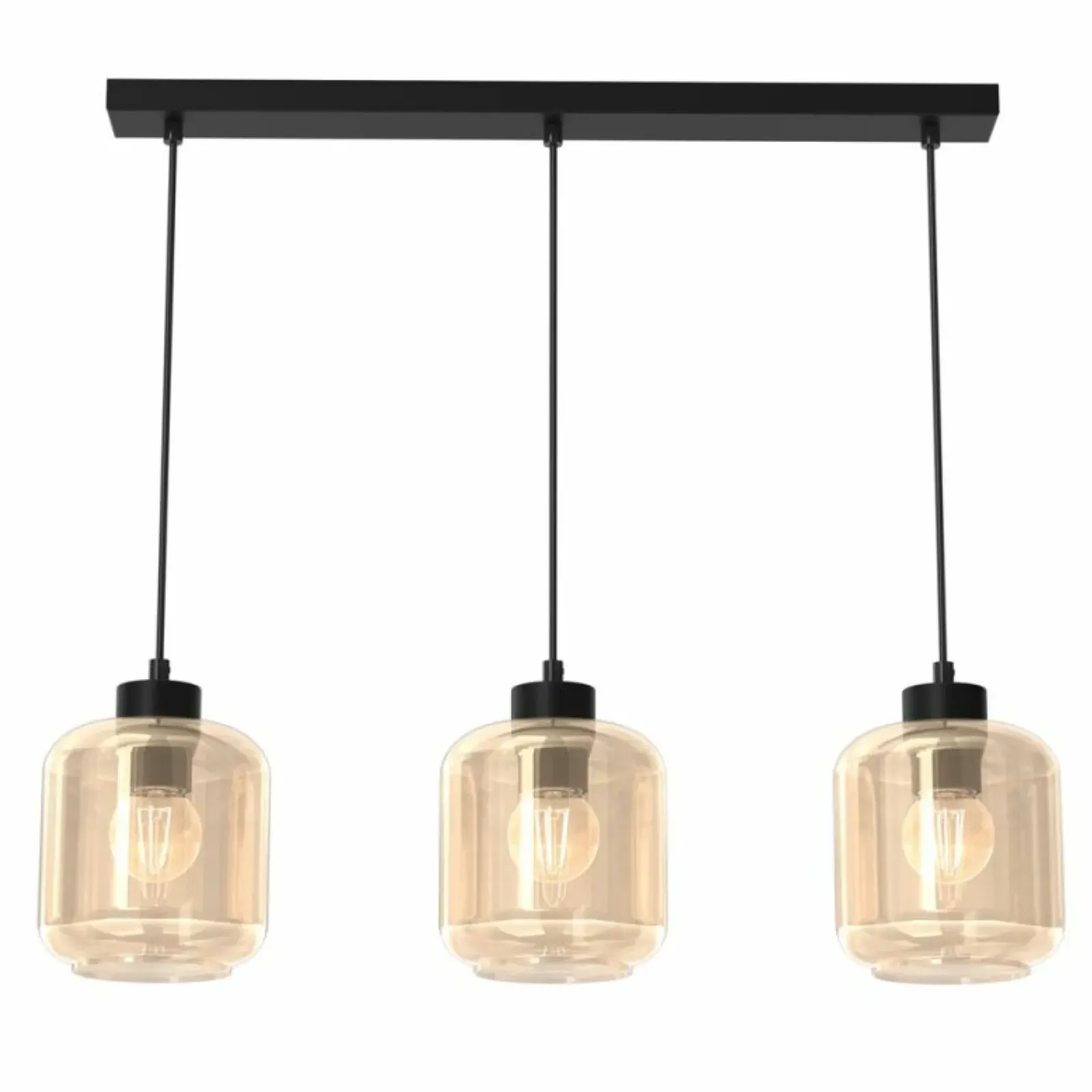 Sklep Kaja Czarna lampa wisząca z beżowymi kloszami MLP8371 SOMBRA | Kaja New