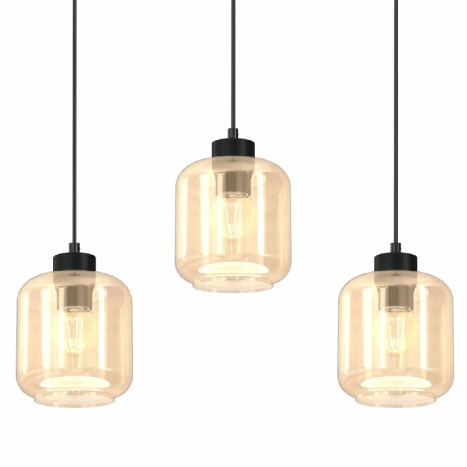 Sklep Kaja Czarna lampa wisząca z beżowymi kloszami MLP8371 SOMBRA | Kaja New