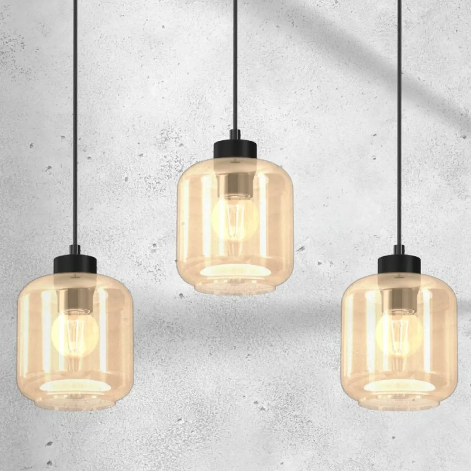 Sklep Kaja Czarna lampa wisząca z beżowymi kloszami MLP8371 SOMBRA | Kaja New