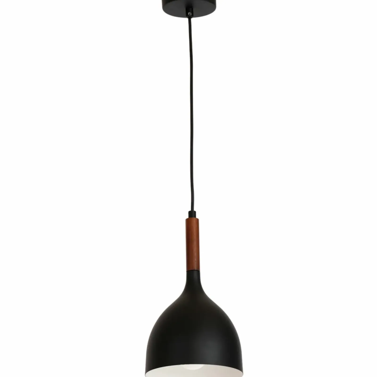 Sklep Kaja Czarna lampa wisząca z białym wnętrzem LX 1389 z serii NOAK WOOD Outlet