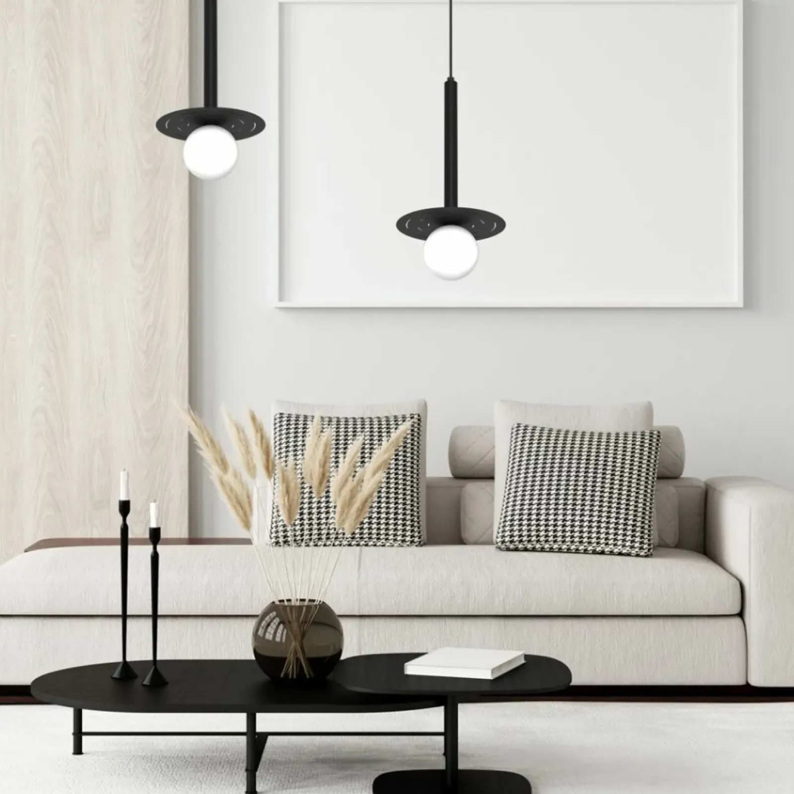 Sklep Kaja Czarna lampa wisząca z białym kloszem MLP8913 z serii FUTURA | Kaja Oświetlenie Best Sale