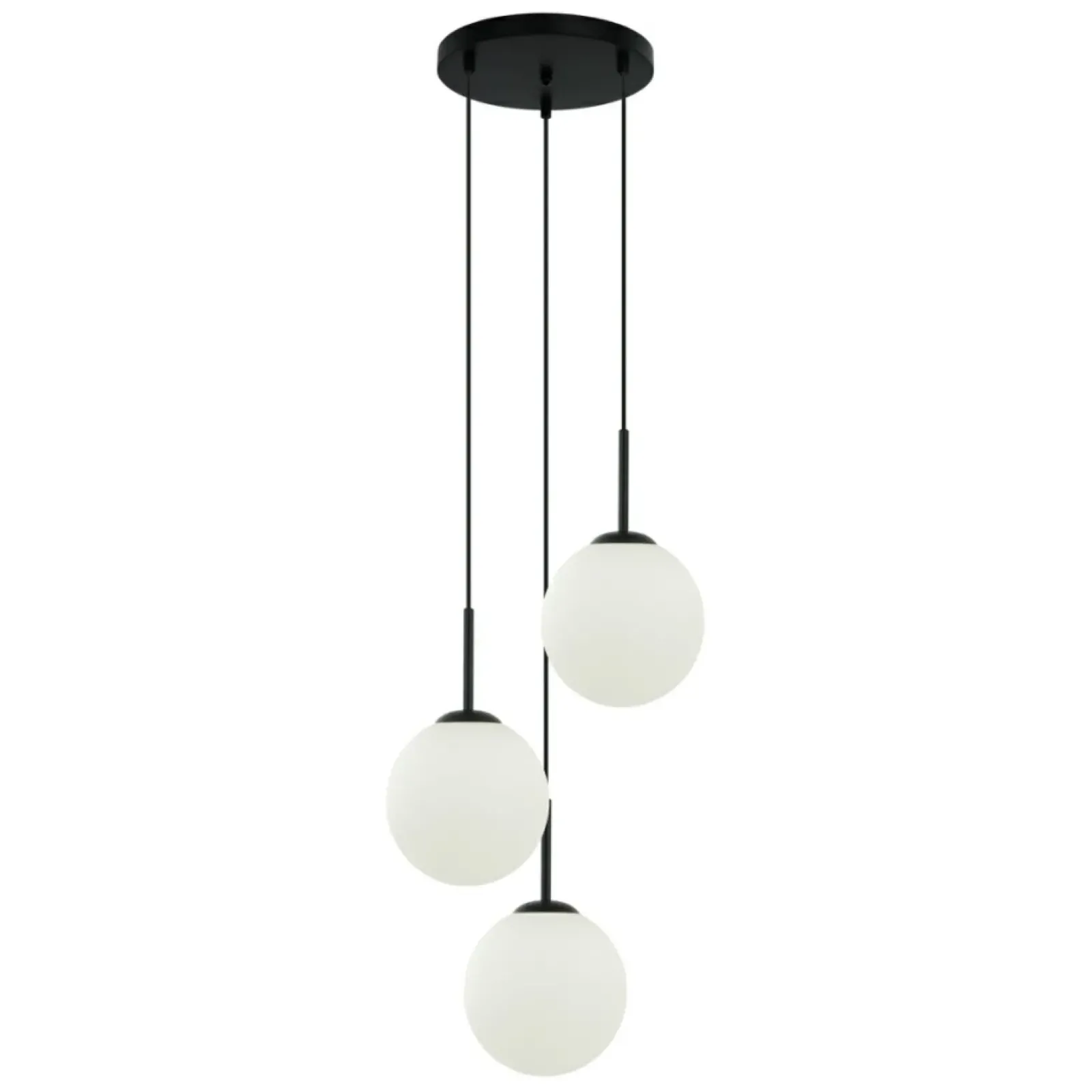 Sklep Kaja Czarna lampa wisząca z białymi kloszami PND-5578-3S-BK DEORE | Kaja Sale