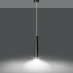 Sklep Kaja Czarna lampa wisząca z chromowanymi elementami 956/1 | Kaja Best