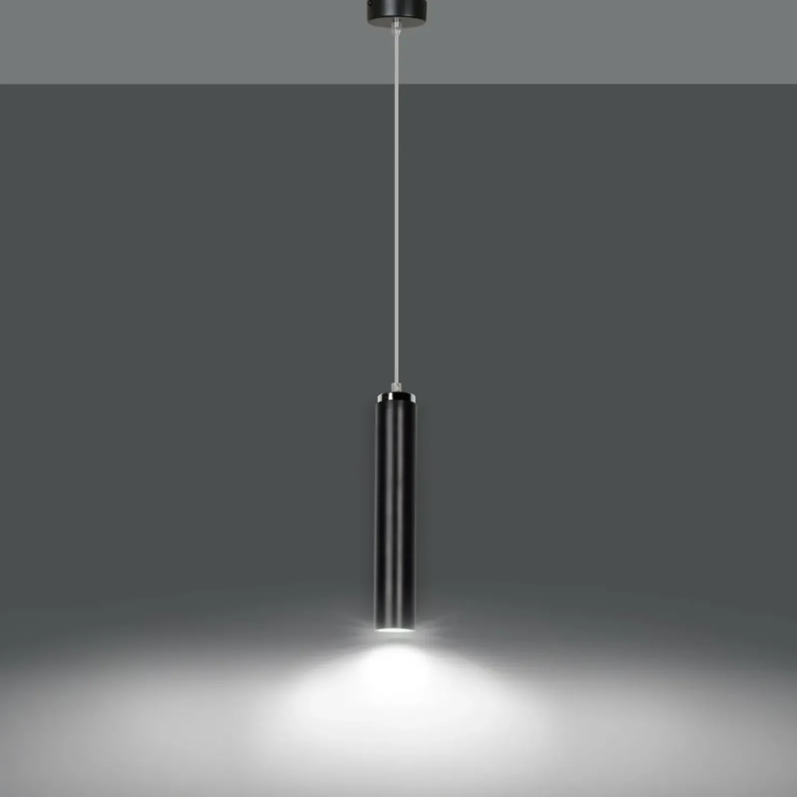Sklep Kaja Czarna lampa wisząca z chromowanymi elementami 956/1 | Kaja Best