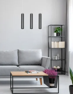 Sklep Kaja Czarna lampa wisząca z chromowanymi elementami 956/1 | Kaja Best