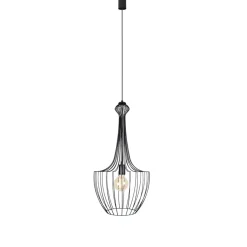 Sklep Kaja Czarna lampa wisząca z ciekawym kloszem 8851 | Kaja Oświetlenie czarny Outlet