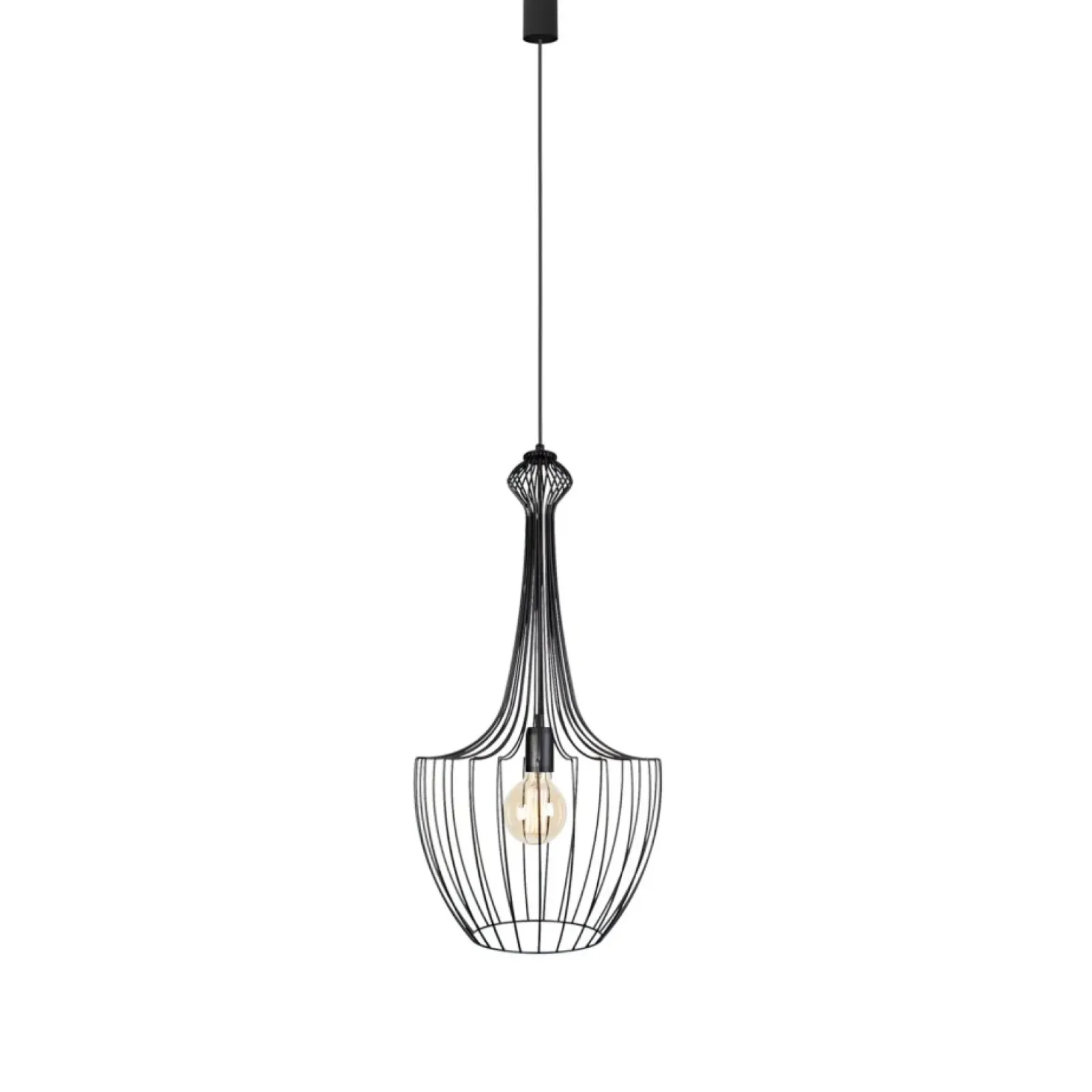 Sklep Kaja Czarna lampa wisząca z ciekawym kloszem 8851 | Kaja Oświetlenie czarny Outlet