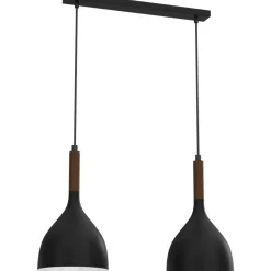 Sklep Kaja Czarna lampa wisząca z ciemnym drewnem LX 3731 z serii NOAK WOOD czarny Clearance