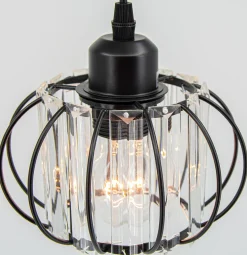 Sklep Kaja Czarna lampa wisząca z dekoracyjnym kloszem 8221/1 BL z serii AC* Randole Tradycyjne
