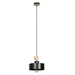 Sklep Kaja Czarna lampa wisząca z drewnianym elementem 582/1 | Kaja Oświetlenie czarny Clearance