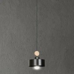 Sklep Kaja Czarna lampa wisząca z drewnianym elementem 582/1 | Kaja Oświetlenie czarny Clearance