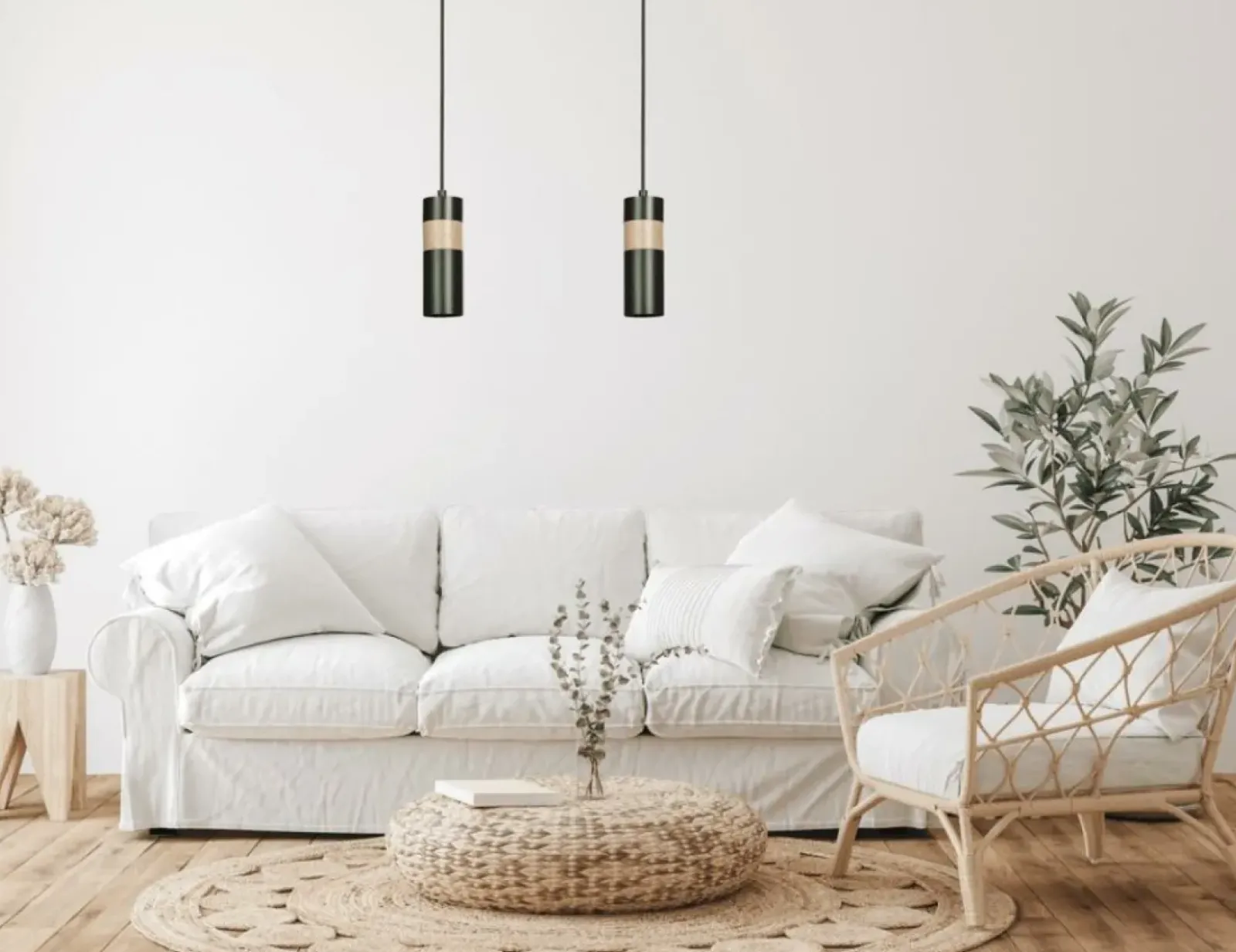 Sklep Kaja Czarna lampa wisząca z drewnianym elementem 732/1 z serii AKA Discount