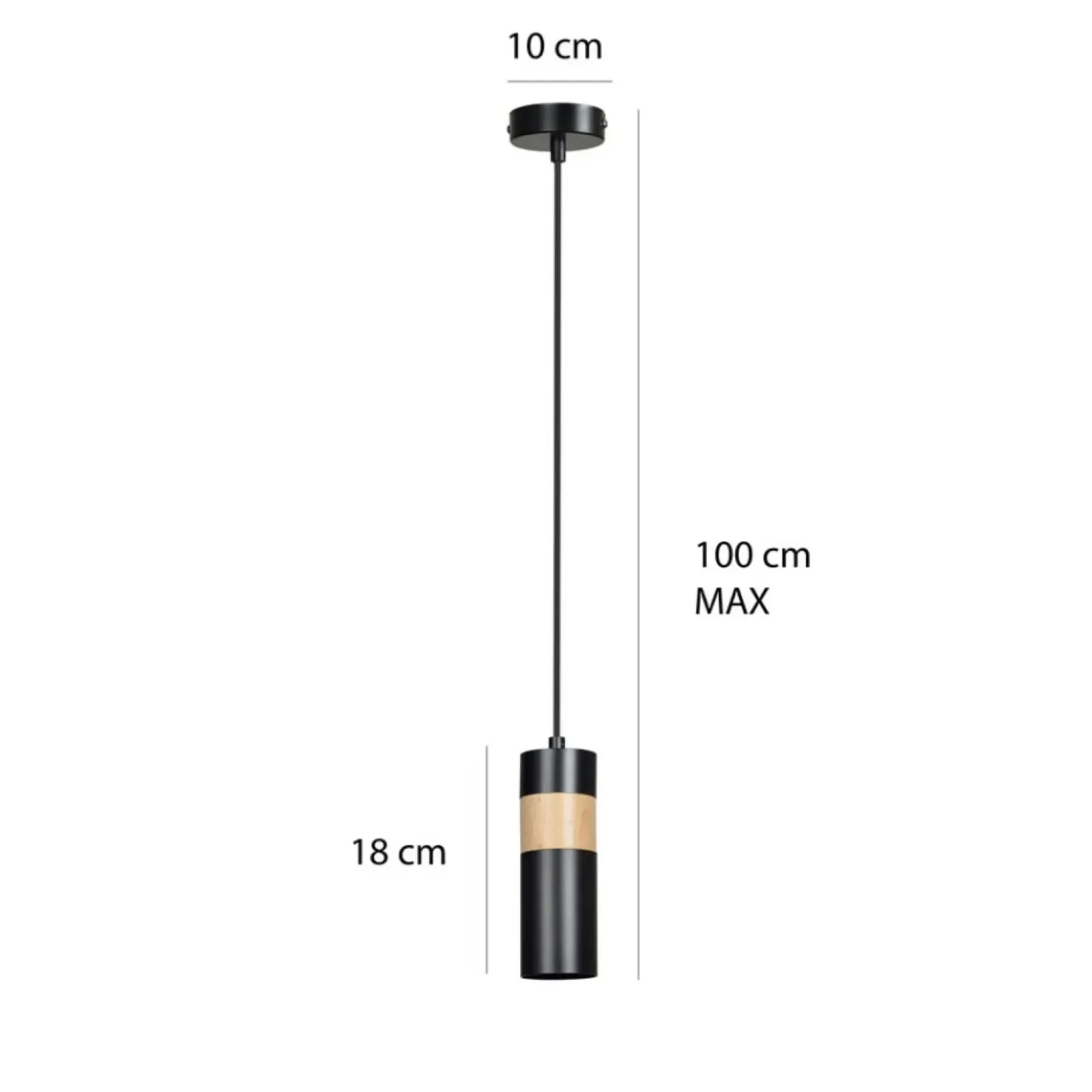 Sklep Kaja Czarna lampa wisząca z drewnianym elementem 732/1 z serii AKA Discount