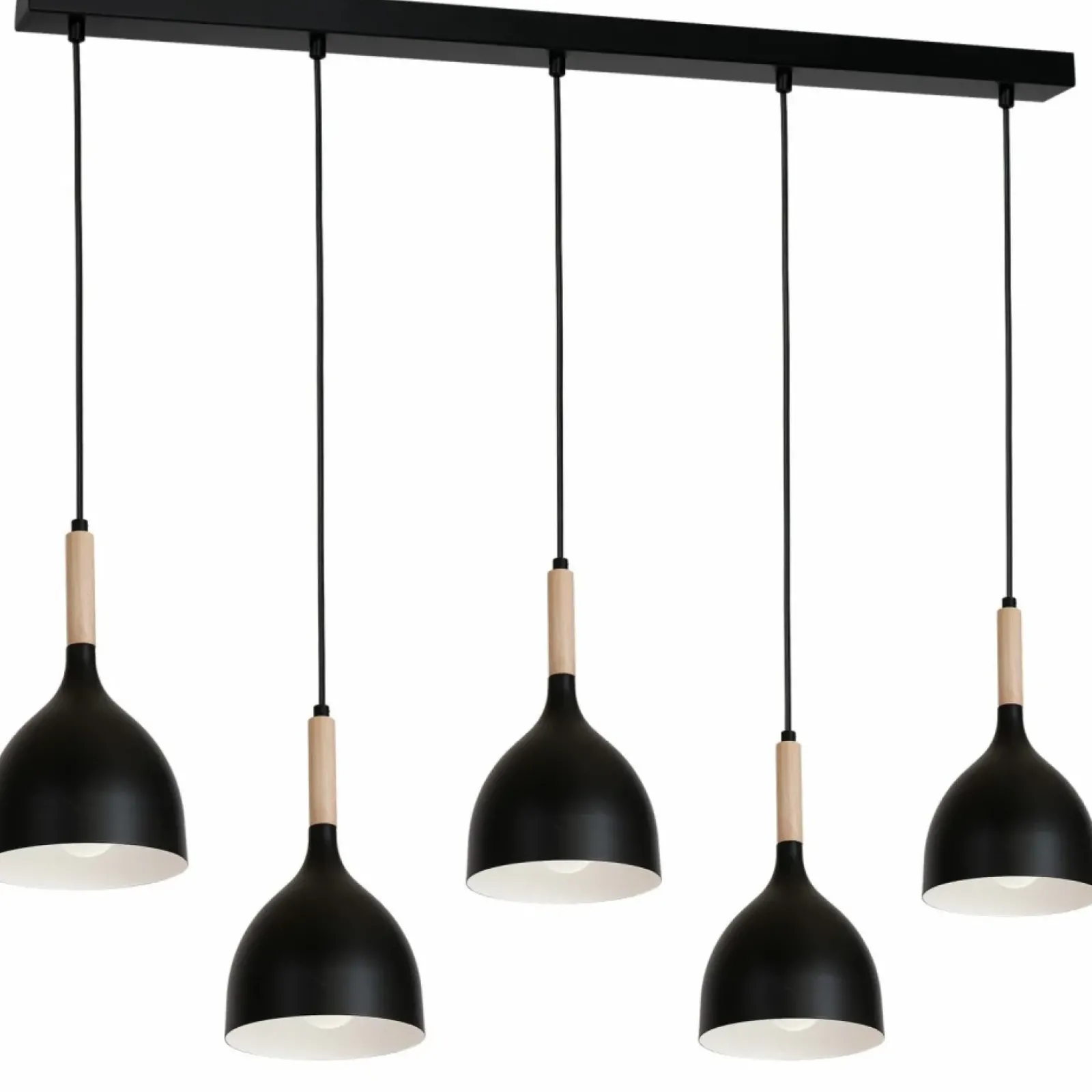 Sklep Kaja Czarna lampa wisząca z drewnianymi ozdobami LX 1877 z serii NOAK WOOD Discount